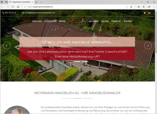 Webseite für Weyermann Immobilien