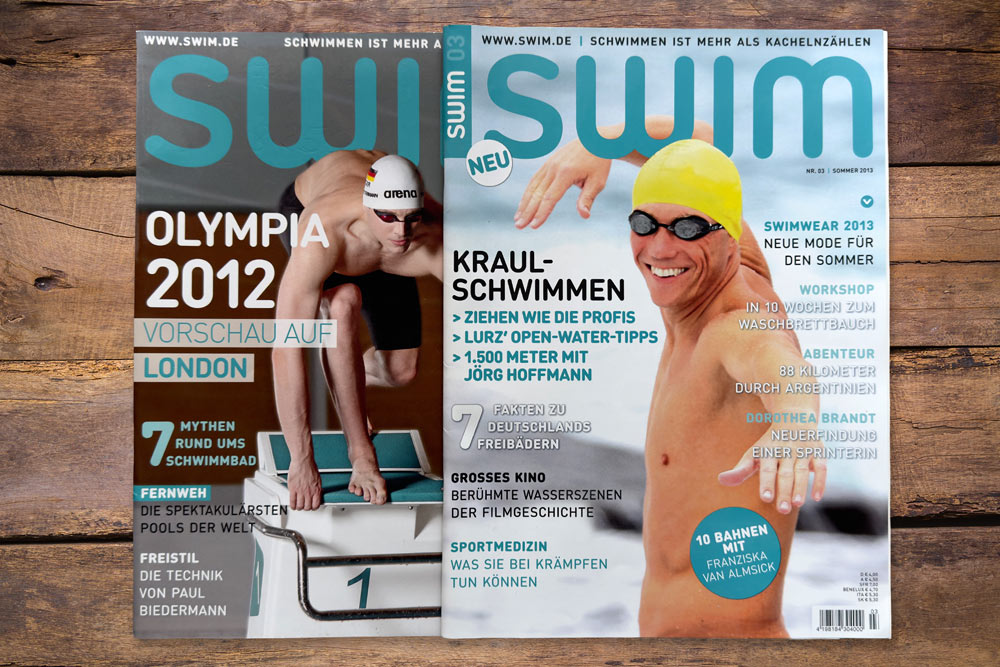 15 - 20 Berichte in der Printausgabe der Zeitschrift SWIM
