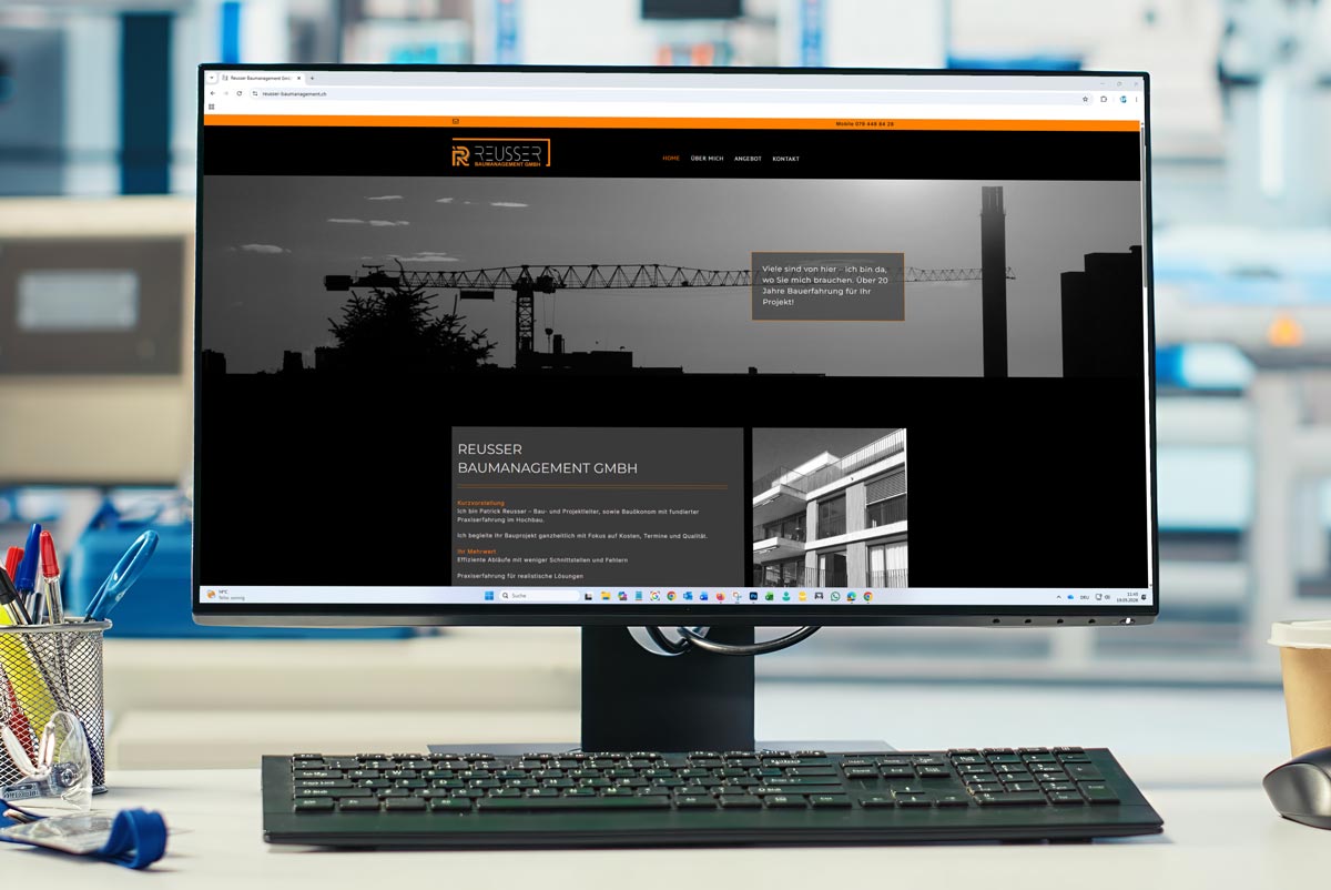 Webseite Reusser Baumanagement GmbH - Hilterfingen