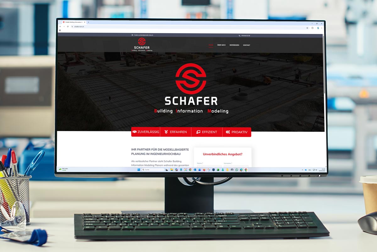 Webseite Schafer Building Information Modeling - Blumenstein