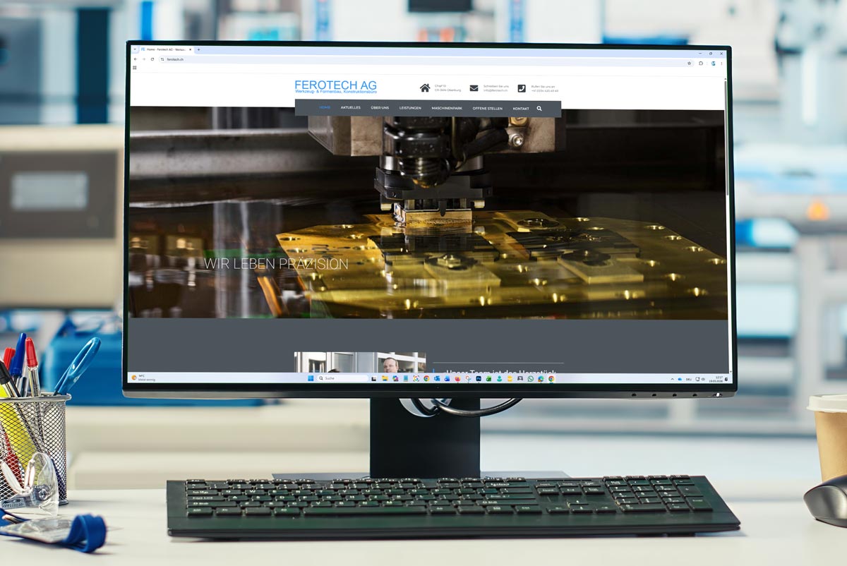Webseite Ferotech Formenbau in Oberburg