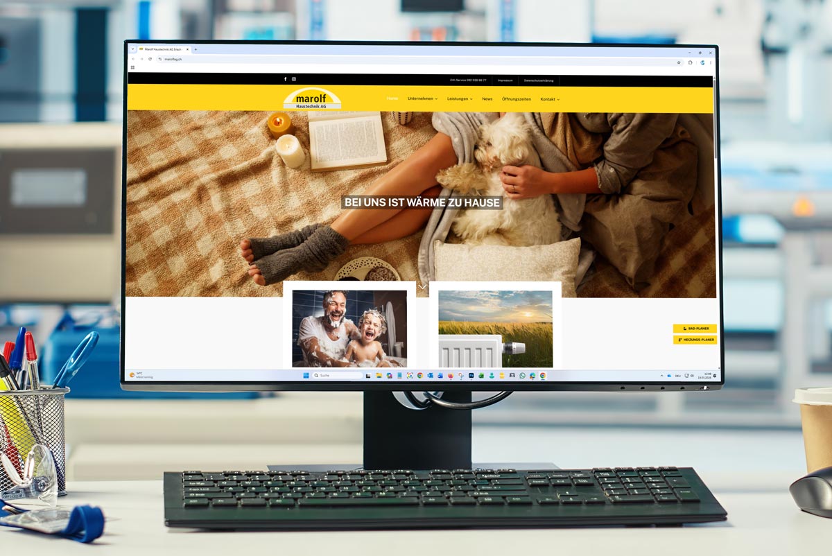 Webseite Marolf Haustechnik AG in Erlach