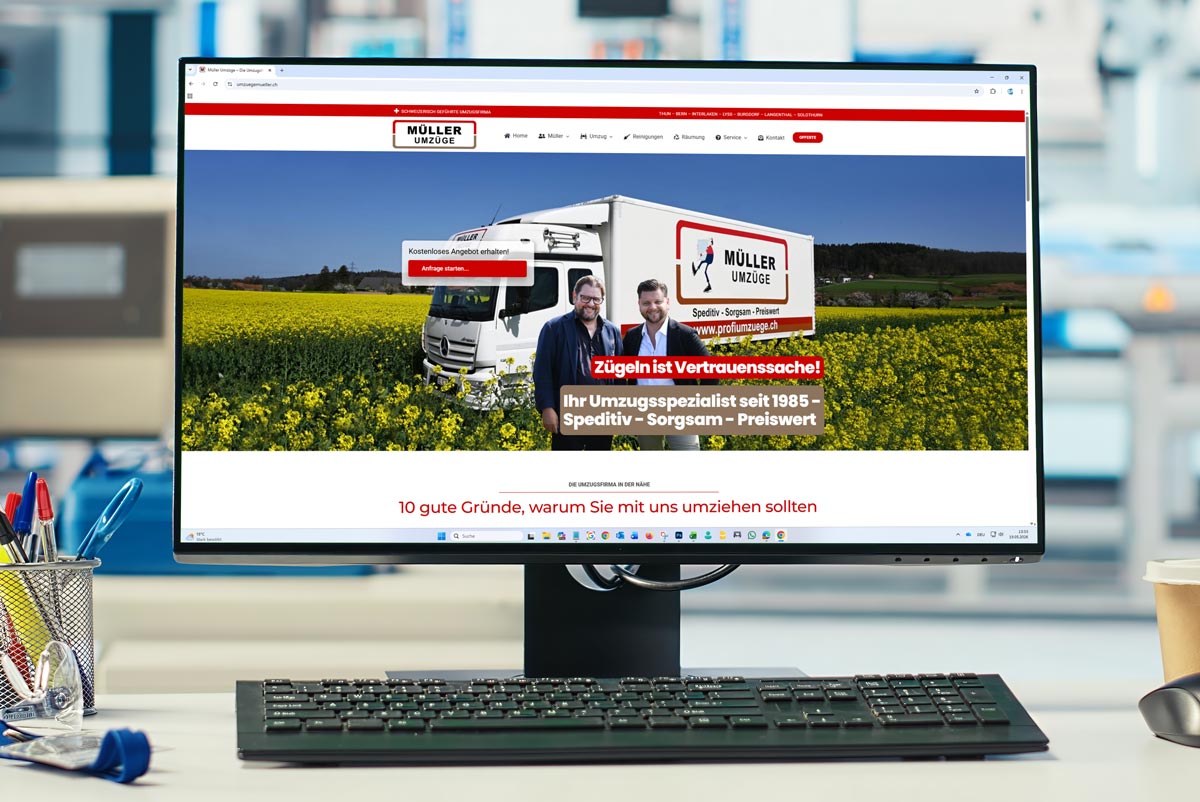Webseite Müller Umzüge in Uetendorf