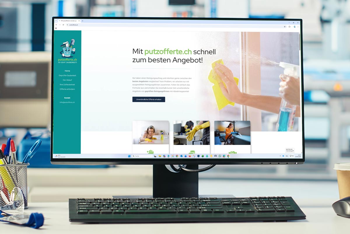 Webseite Putzofferte für preisgünstige Reinigungen