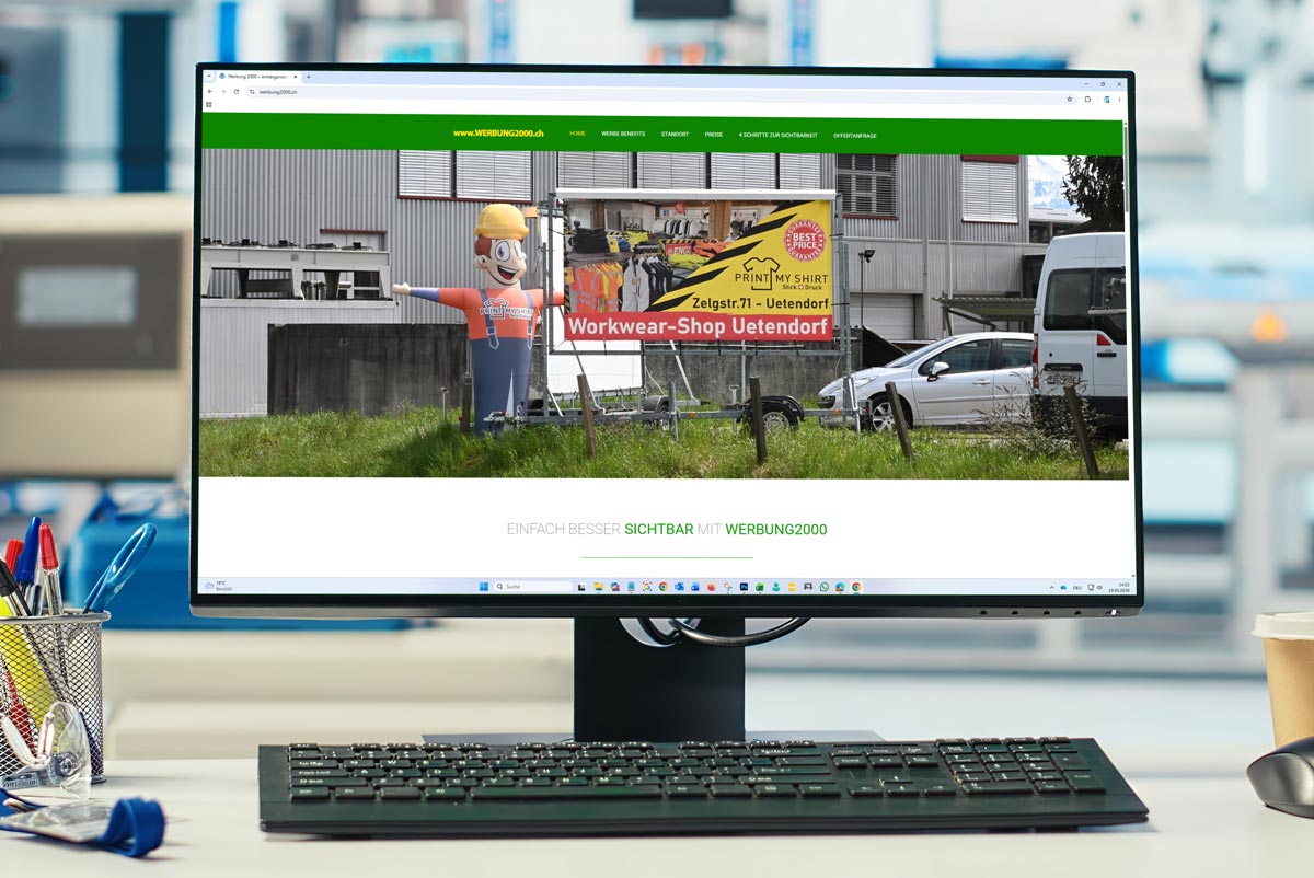 Webseite Werbung 2000 für Anhängerwerbung aus Uetendorf